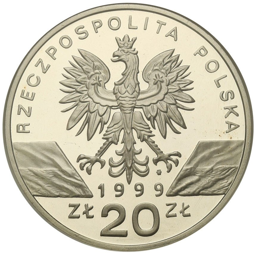 III RP. 20 złotych 1999 Wilk SREBRO